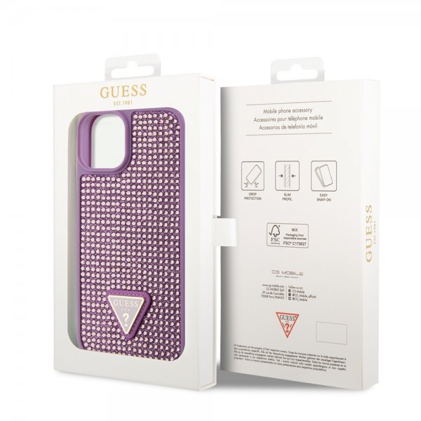 Guess iPhone 13 Skal Rhinestone Lila