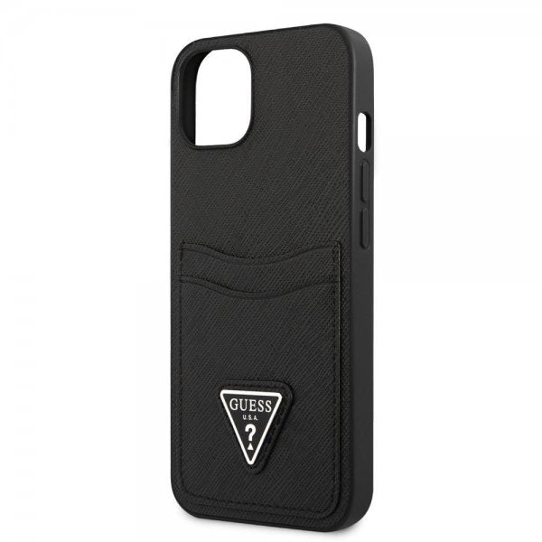 Guess iPhone 13 Skal Saffiano Double Cardslot Svart