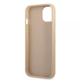 Guess iPhone 13 Skal Saffiano Metal Triangle Beige
