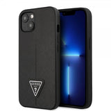 Guess iPhone 13 Skal Saffiano Metal Triangle Svart