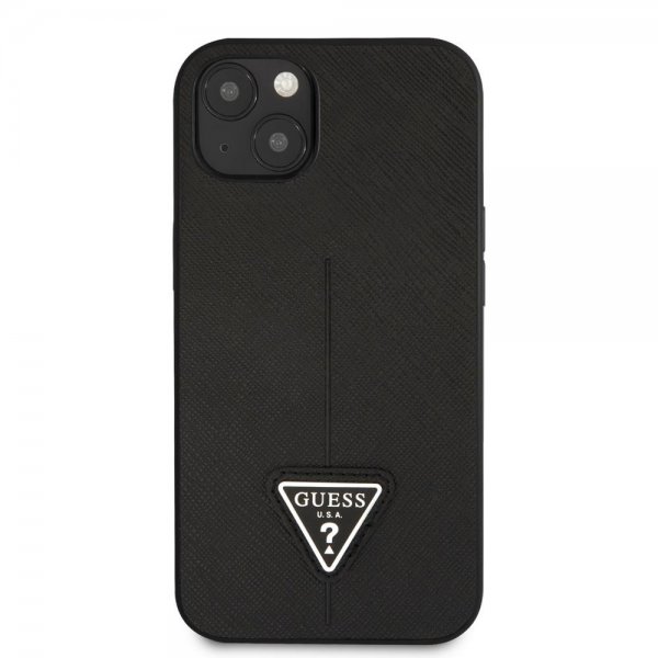 Guess iPhone 13 Skal Saffiano Metal Triangle Svart
