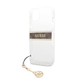 Guess iPhone 13 Skal Stripe Charm Brun