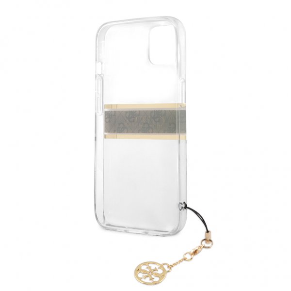 Guess iPhone 13 Skal Stripe Charm Brun