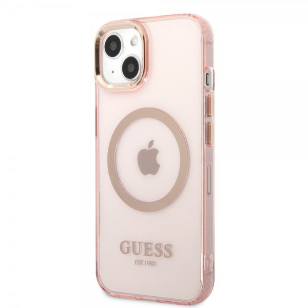 Guess iPhone 13 Skal Translucent MagSafe Rosa