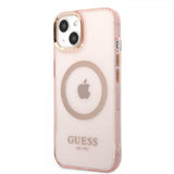 Guess iPhone 13 Skal Translucent MagSafe Rosa