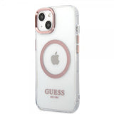 Guess iPhone 13 Skal Transparent MagSafe Rosa Transparent