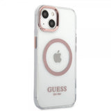 Guess iPhone 13 Skal Transparent MagSafe Rosa Transparent