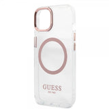 Guess iPhone 13 Skal Transparent MagSafe Rosa Transparent