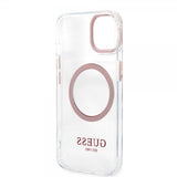 Guess iPhone 13 Skal Transparent MagSafe Rosa Transparent