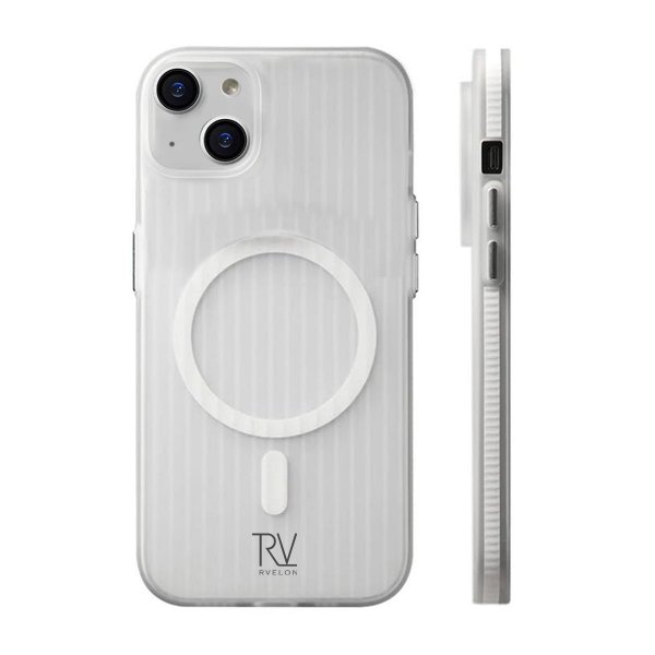 Rvelon iPhone 13/iPhone 14 Skal Korrugerad MagSafe Vit