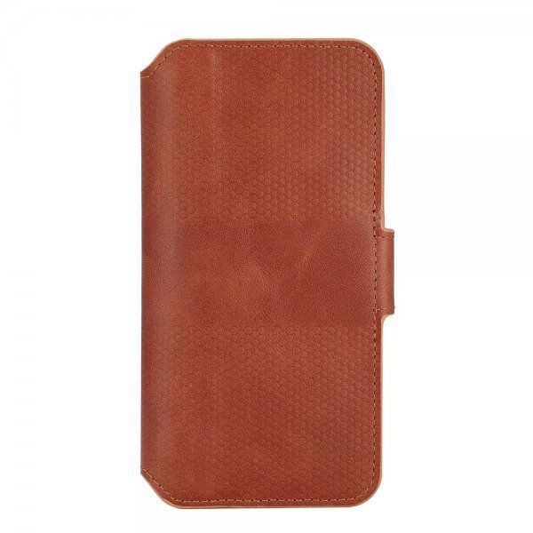 Krusell iPhone 14 Fodral Leather PhoneWallet Cognac