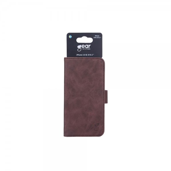 Gear iPhone 13/14/15 Fodral med Kortfack Brun