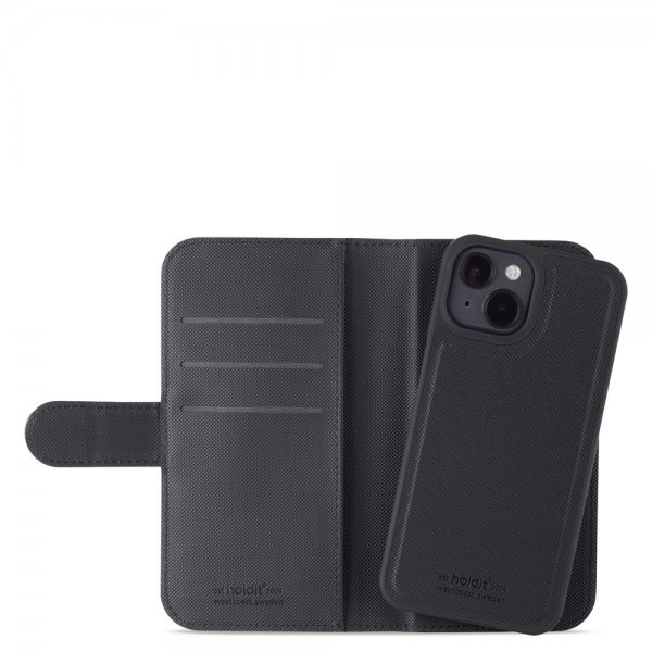 Holdit iPhone 14 Fodral Wallet Case Magnet Svart