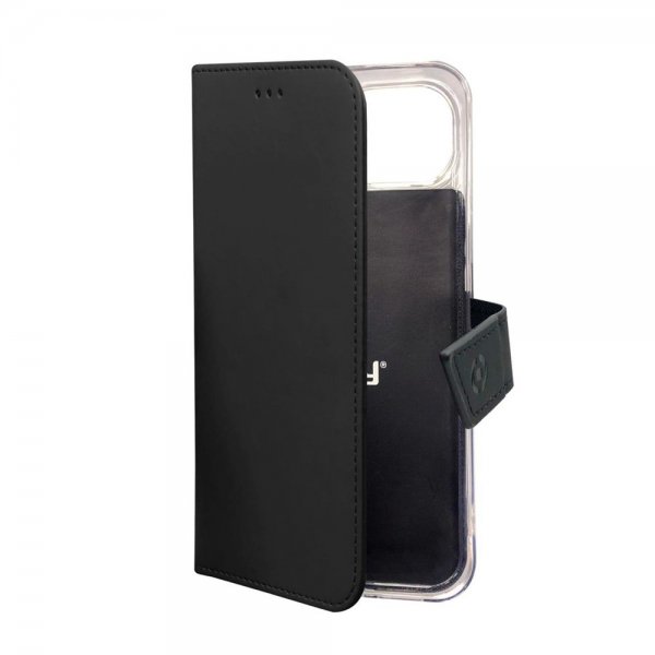 Celly iPhone 14 Fodral Wally Wallet Case Svart