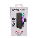 Celly iPhone 14 Fodral Wally Wallet Case Svart