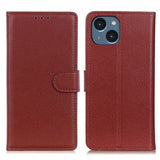 iPhone 14 Plus Fodral Litchi Brun