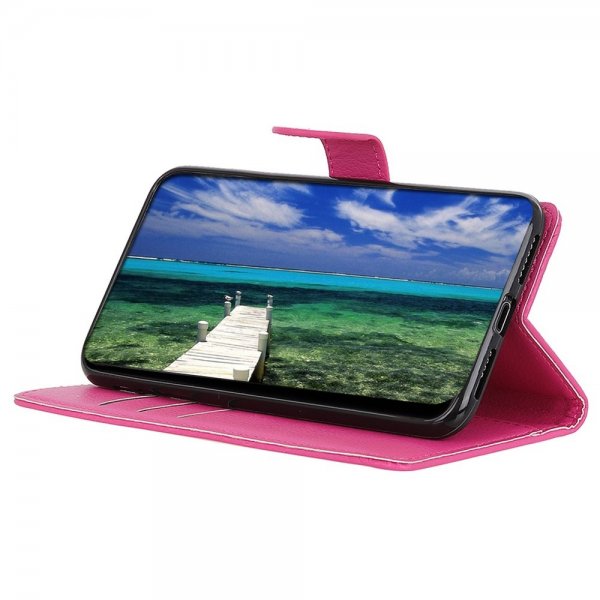 iPhone 14 Plus Fodral Litchi Magenta