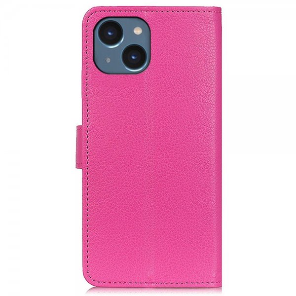 iPhone 14 Plus Fodral Litchi Magenta