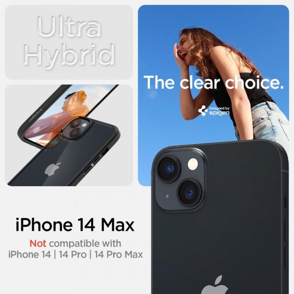 Spigen iPhone 14 Plus Skal Crystal Hybrid Matte Black