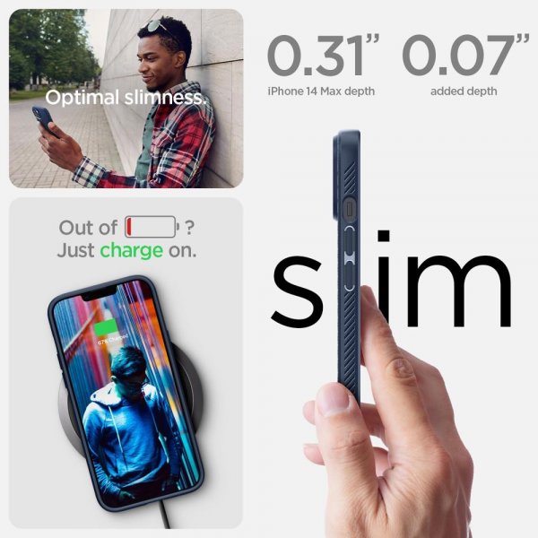 Spigen iPhone 14 Plus Skal Liquid Air Navy Blue