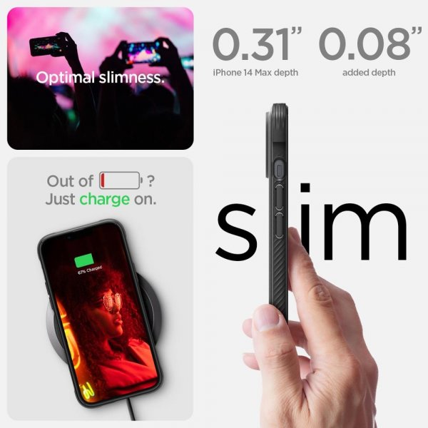 Spigen iPhone 14 Plus Skal Rugged Armor MagFit Matte Black