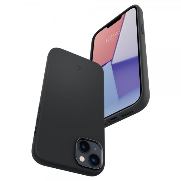 Spigen iPhone 14 Plus Skal Silicone Fit MagFit Svart
