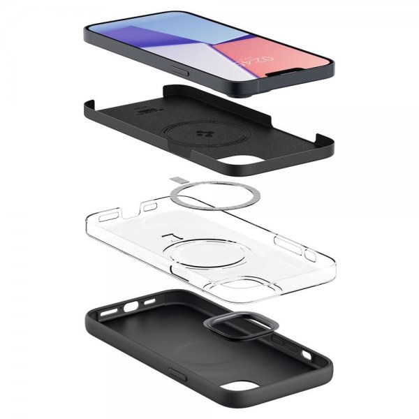 Spigen iPhone 14 Plus Skal Silicone Fit MagFit Svart