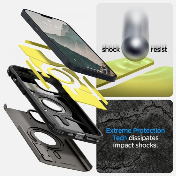 Spigen iPhone 14 Plus Skal Tough Armor MagFit Gunmetal