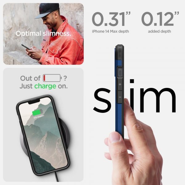 Spigen iPhone 14 Plus Skal Tough Armor MagFit Navy Blue