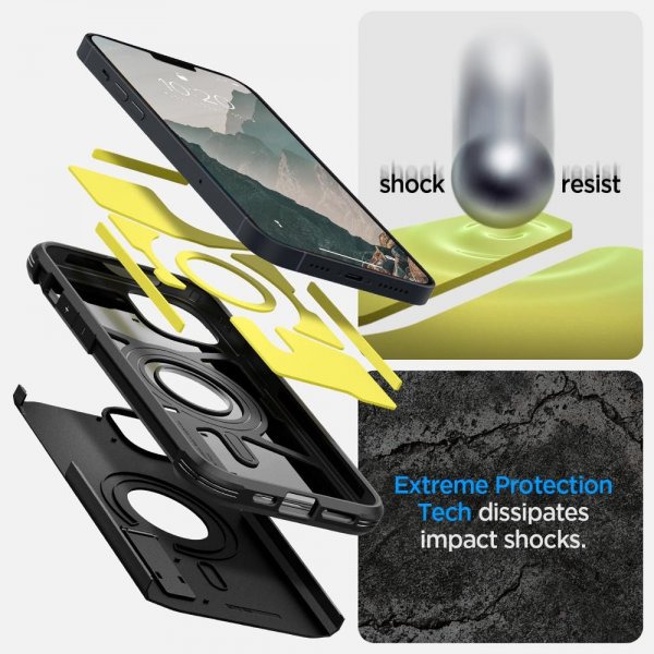 Spigen iPhone 14 Plus Skal Tough Armor MagFit Svart