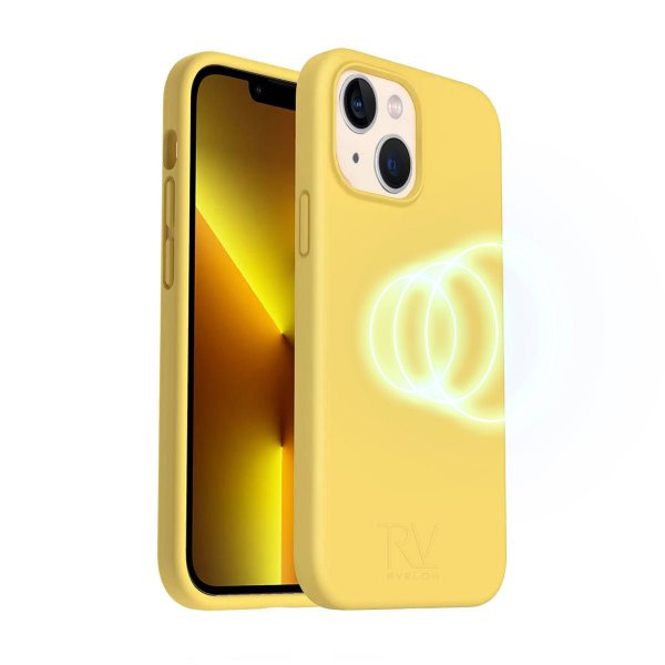 Rvelon iPhone 14 Skal Silikon MagSafe Gul