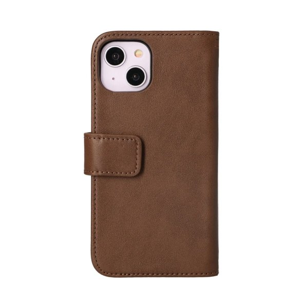 Rvelon iPhone 14 Fodral Äkta läder Kortfack Brun