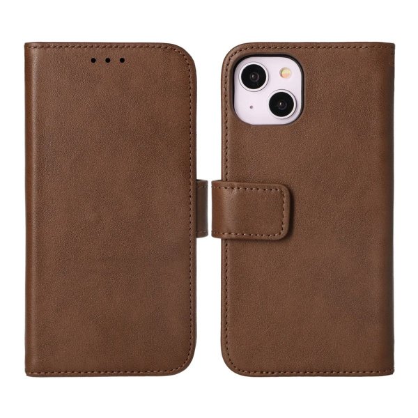 Rvelon iPhone 14 Fodral Äkta läder Kortfack Brun