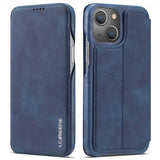 Lc.Imeeke iPhone 14 Plus Fodral Flip Blå