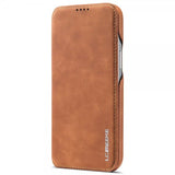 Lc.Imeeke iPhone 14 Plus Fodral Flip Ljusbrun