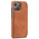 Lc.Imeeke iPhone 14 Plus Fodral Flip Ljusbrun