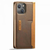 Lc.Imeeke iPhone 14 Plus Fodral Kortfack Utsida Brun