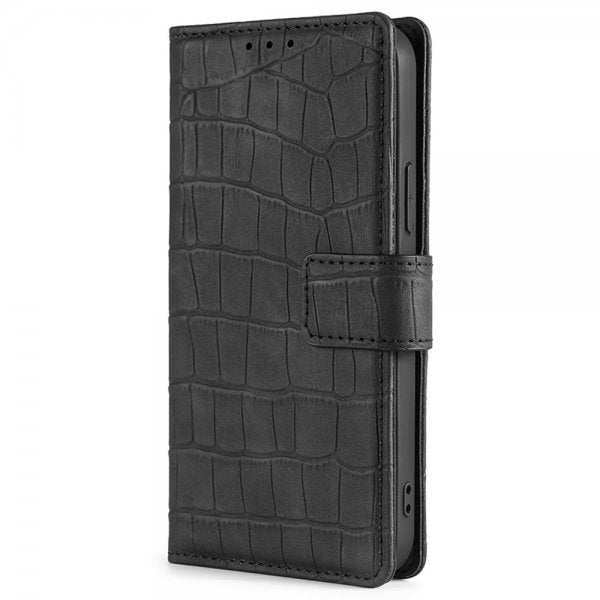 iPhone 14 Plus Fodral Krokodilmönster Svart