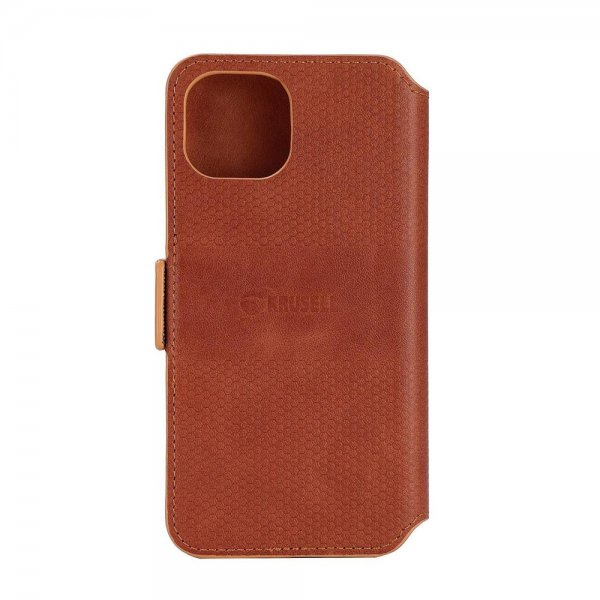 Krusell iPhone 14 Plus Fodral Leather PhoneWallet Cognac