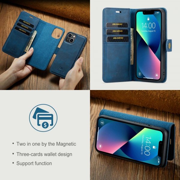 Dg.Ming iPhone 14 Plus Fodral Löstagbart Skal Blå