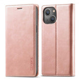 Lc.Imeeke iPhone 14 Plus Fodral med Kortfack Flip Roseguld