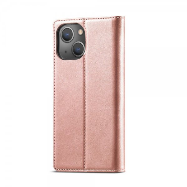 Lc.Imeeke iPhone 14 Plus Fodral med Kortfack Flip Roseguld