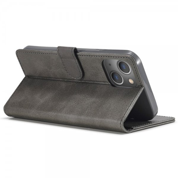 Lc.Imeeke iPhone 14 Plus Fodral med Kortfack Stativfunktion Grå