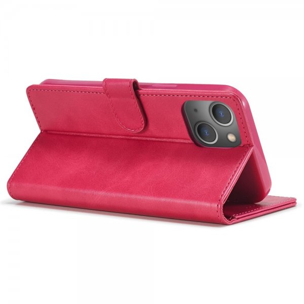 Lc.Imeeke iPhone 14 Plus Fodral med Kortfack Stativfunktion Magenta