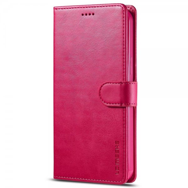 Lc.Imeeke iPhone 14 Plus Fodral med Kortfack Stativfunktion Magenta