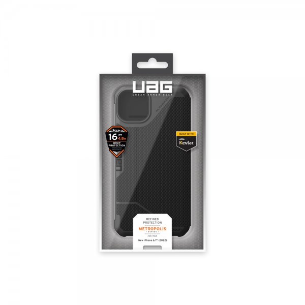 Urban Armor Gear (UAG) iPhone 14 Plus Fodral Metropolis Kevlar Black