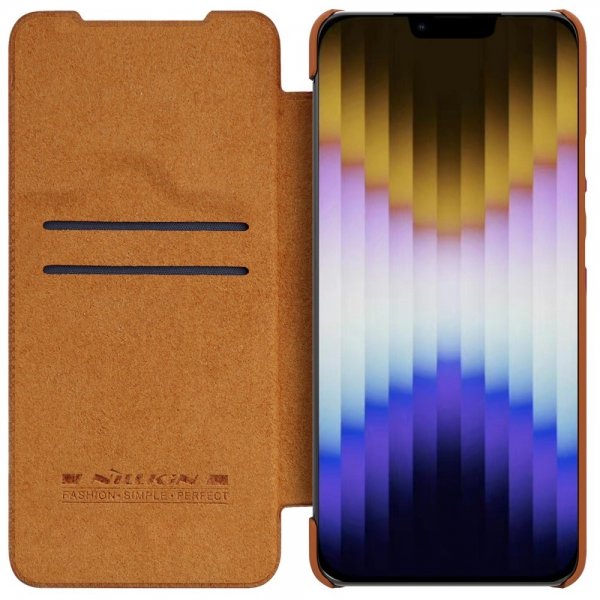 Nillkin iPhone 14 Plus Fodral Qin Pro Series Brun