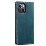 CaseMe iPhone 14 Plus Fodral Retro Flip Petrol