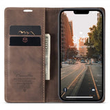 CaseMe iPhone 14 Plus Fodral Retro Flip Kaffe