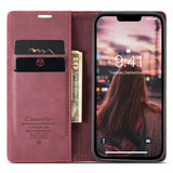 CaseMe iPhone 14 Plus Fodral Retro Flip Röd